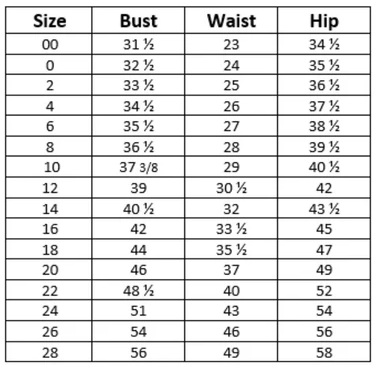 Size chart